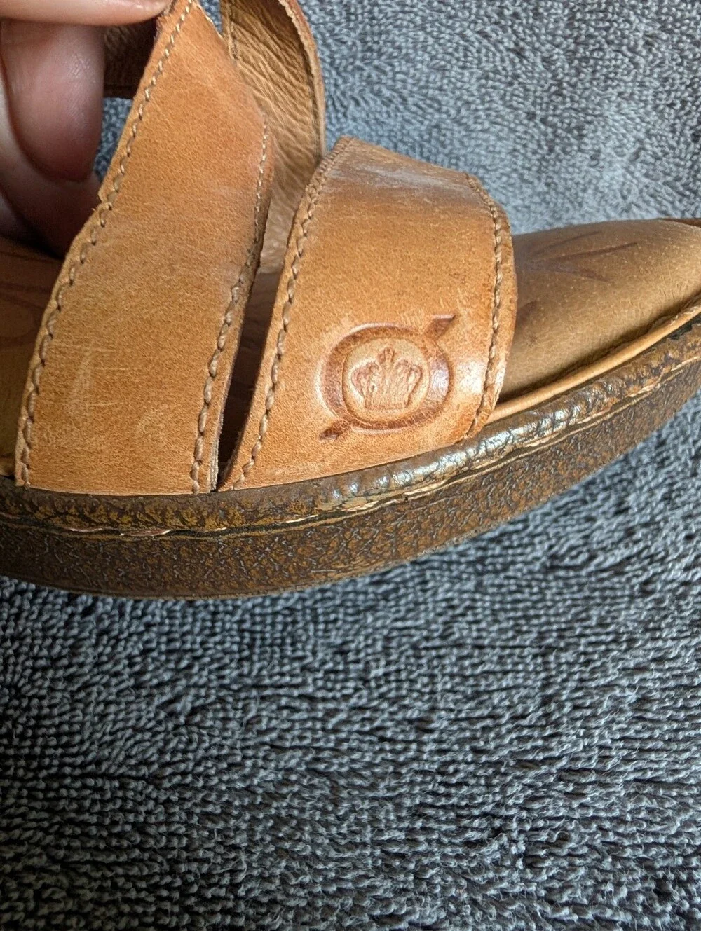 Born Tan Leather Strappy Sandals - Handcrafted - Size 7 - Good Condition